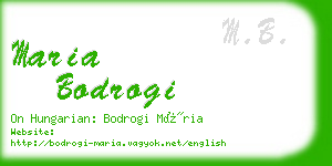 maria bodrogi business card